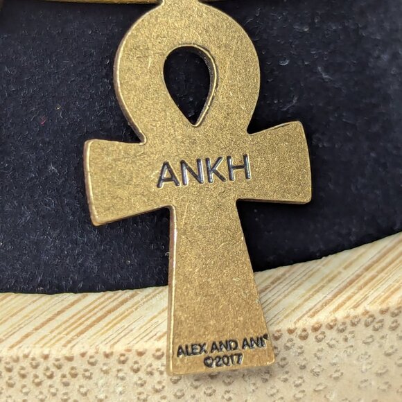 Alex & Ani Gold Tone 2017 Ankh Charm Copper Bracelet - Picture 4 of 5